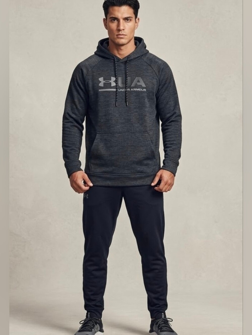 Under Armour Black Pullover Hoodie Mens Size XL Xlarge Hooded Coat Loose Jacket